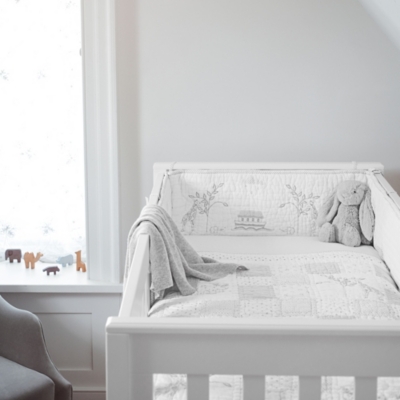 white company cot bed bedding