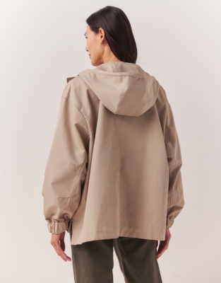 Nylon Cropped Trench
