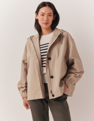 Nylon Cropped Trench