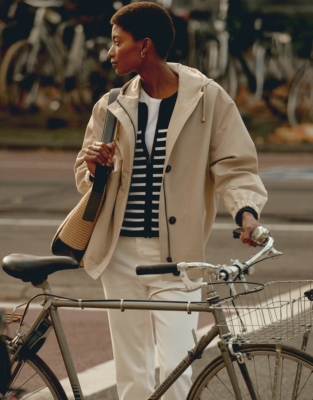 Nylon Cropped Trench
