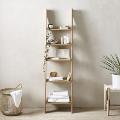 Oak Narrow Ladder Shelf Laundry And Storage The White Company Uk