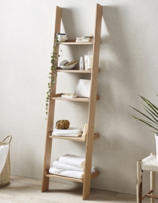 Oak Narrow Ladder Shelf