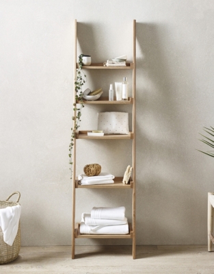 Oak Narrow Ladder Shelf