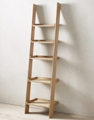 Oak Narrow Ladder Shelf