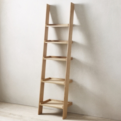 Oak Narrow Ladder Shelf Laundry & Storage The White Company UK