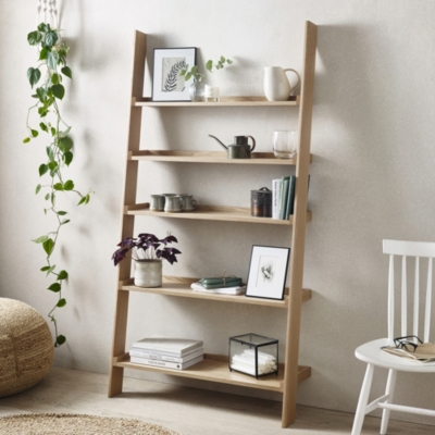 Oak Wide Ladder Shelf