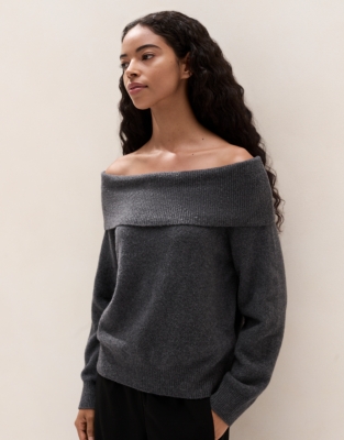 Off-Shoulder Jumper with Cotton