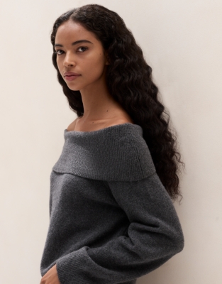 Off-Shoulder Jumper with Cotton