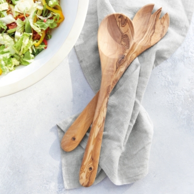 Olive Wood Salad Servers Home Accessories Sale The White Company UK