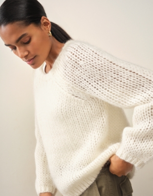 Open Stitch Jumper with Mohair