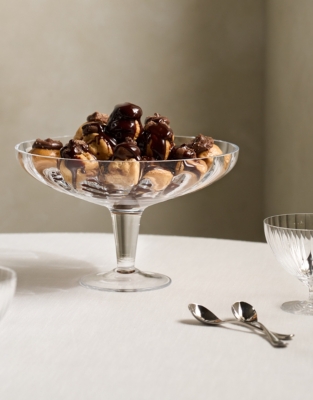 Optic Glass Footed Bowl