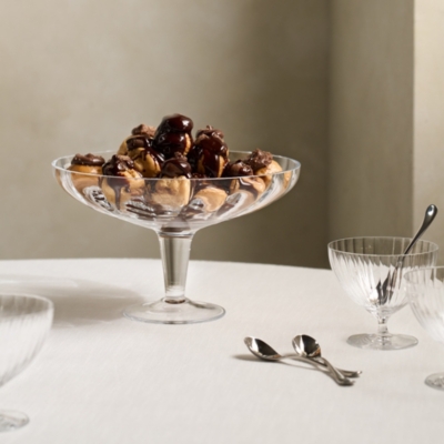 Optic Glass Footed Bowl
