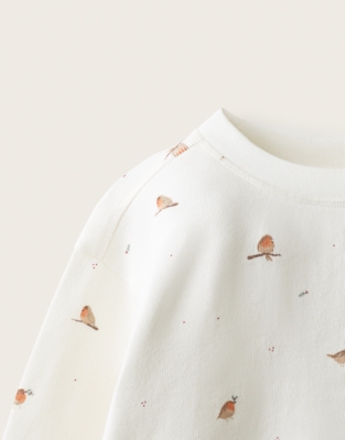 Organic Brushback Cotton Blend Winter Robin Wide Leg PJ (1–12yrs)
