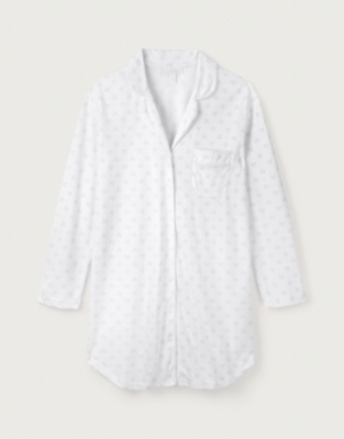 Organic Brushed Cotton Jersey Floral Nightshirt Nightwear & Robes