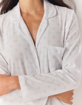 Organic Brushed Cotton Jersey Floral Nightshirt Nightwear & Robes Sale The White Company UK
