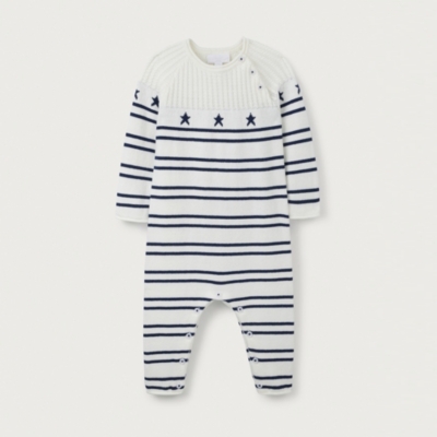 Organic Cotton & Wool Star Knitted Romper (0–24mths)