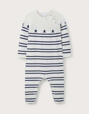 Organic Cotton & Wool Star Knitted Romper (0–24mths)