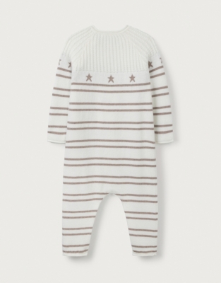 Organic Cotton & Wool Star Knitted Romper (0–24mths)