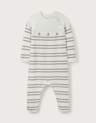 Organic Cotton & Wool Star Knitted Romper (0–24mths)