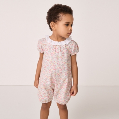 Organic Cotton ‘Manon’ Floral Lace Collar Shortie (0–24mths)