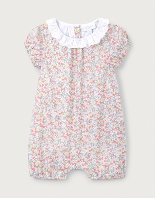 Organic Cotton ‘Manon’ Floral Lace Collar Shortie (0–24mths)