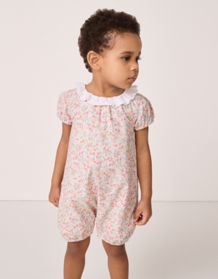 Organic Cotton ‘Manon’ Floral Lace Collar Shortie (0–24mths)