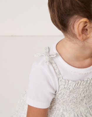 Organic Cotton ‘Meadow’ Shirred Dress & T-Shirt Set (0–18mths)