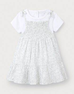 Organic Cotton ‘Meadow’ Shirred Dress & T-Shirt Set (0–18mths)