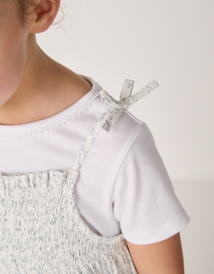 Organic Cotton ‘Meadow’ Shirred Dress & T-Shirt Set (18mths–6yrs)