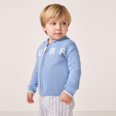 Organic Cotton ‘Surf’ Zip Up Hooded Cardigan (0–18mths)