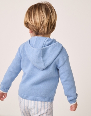 Organic Cotton ‘Surf’ Zip Up Hooded Cardigan (0–18mths)