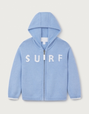 Organic Cotton ‘Surf’ Zip Up Hooded Cardigan (0–18mths)