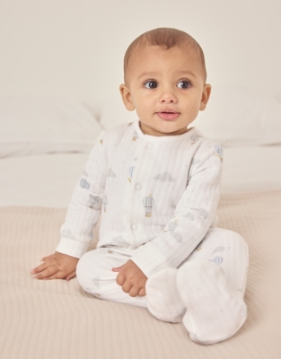 Organic Cotton “Up In The Air” Sleepsuit (0–24mths)