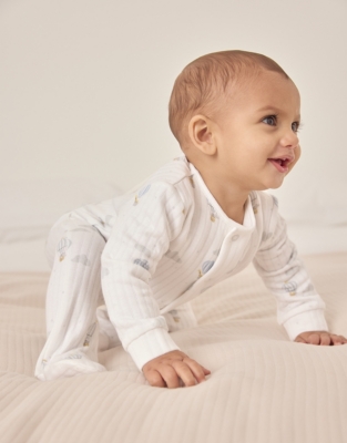 Organic Cotton “Up In The Air” Sleepsuit (0–24mths)