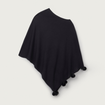 Organic Cotton And Cashmere Blend Pom-Pom Poncho