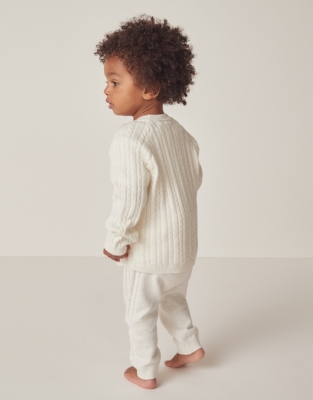 Organic Cotton And Wool Cable Cardigan (0–18mths)