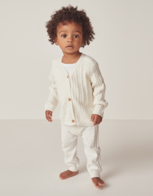 Organic Cotton And Wool Cable Cardigan (0–18mths)