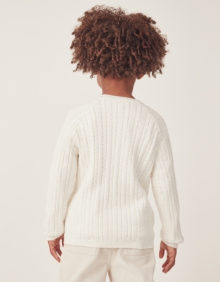 Organic Cotton And Wool Cable Cardigan (18mths–6yrs)