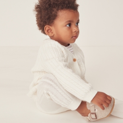 Organic Cotton And Wool Cable Knitted Leggings (0–24mths)