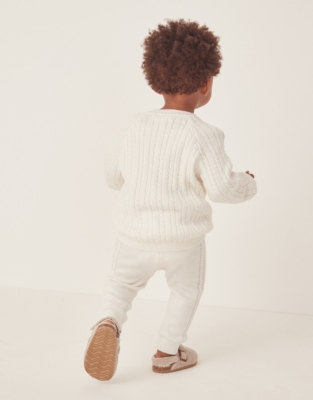 Organic Cotton And Wool Cable Knitted Leggings (0–24mths)