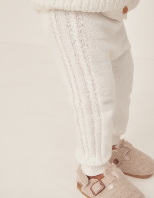 Organic Cotton And Wool Cable Knitted Leggings (0–24mths)