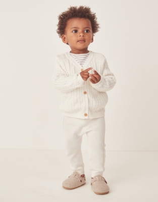 Organic Cotton And Wool Cable Knitted Leggings (0–24mths)