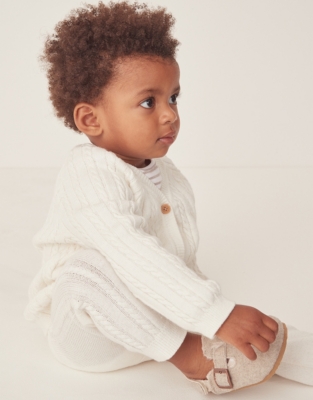 Organic Cotton And Wool Cable Knitted Leggings (0–24mths)