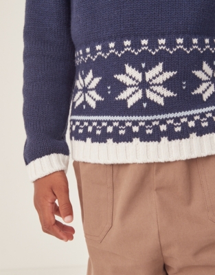 Organic Cotton And Wool Fair Isle Sweater (18mths–6yrs)