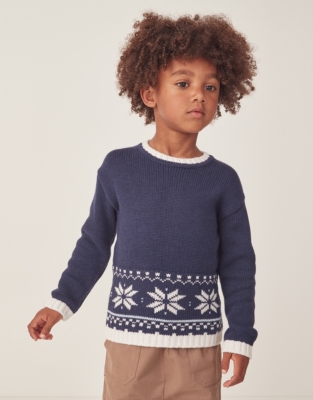 Organic Cotton And Wool Fair Isle Sweater (18mths–6yrs)