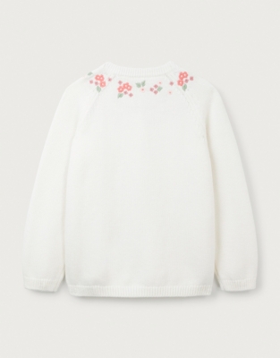 Organic Cotton And Wool Floral Embroidered Cardigan (0–18mths)