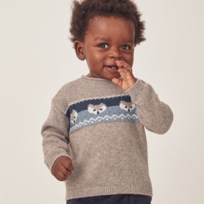 Organic Cotton And Wool Fox Fair Isle Jumper (0–18mths)