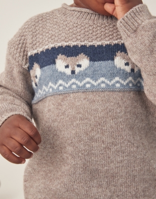 Organic Cotton And Wool Fox Fair Isle Jumper (0–18mths)