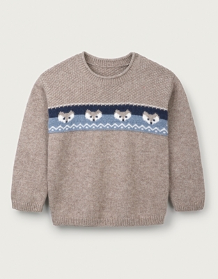 Organic Cotton And Wool Fox Fair Isle Jumper (0–18mths)