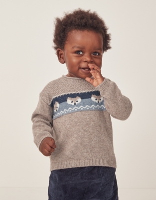 Organic Cotton And Wool Fox Fair Isle Jumper (0–18mths)